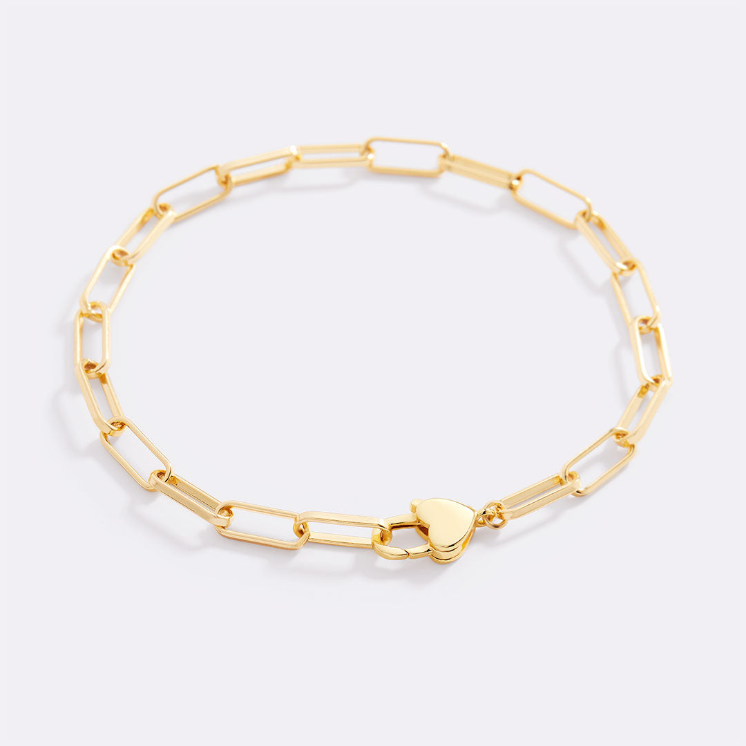 Archie's and Son Jewelry and Repairs Gold-Plated Heart Padlock Bracelet