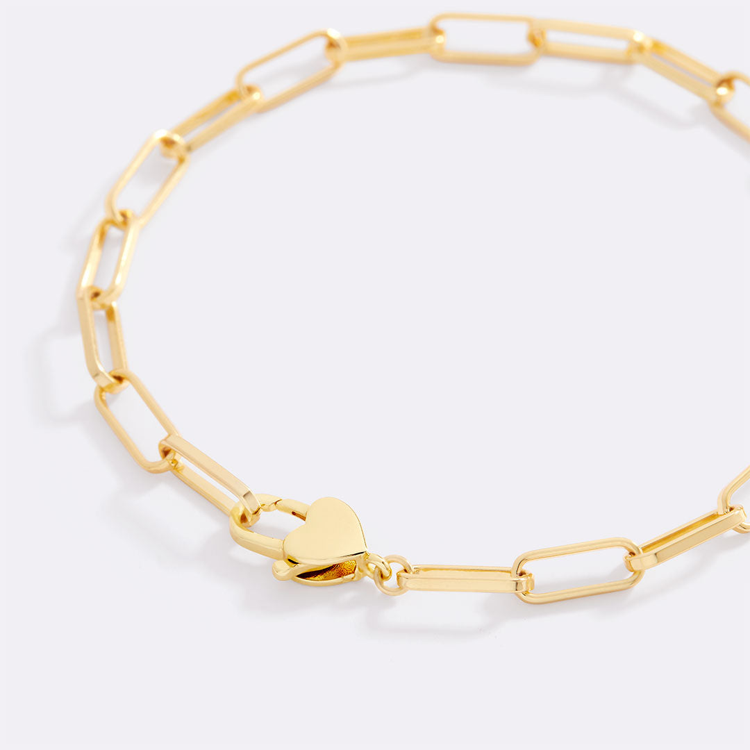 Archie's and Son Jewelry and Repairs Gold-Plated Heart Padlock Bracelet
