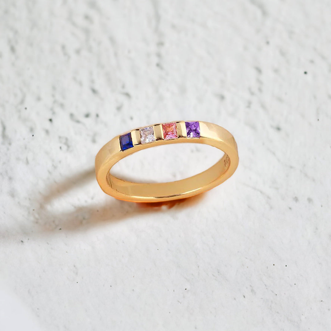 Princess-Cut Birthstone Band Ring by Archie's and Son Jewelry and Repairs