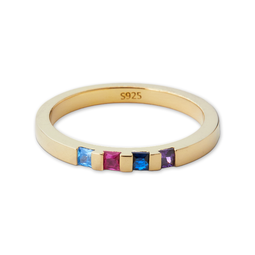 Princess-Cut Birthstone Band Ring by Archie's and Son Jewelry and Repairs