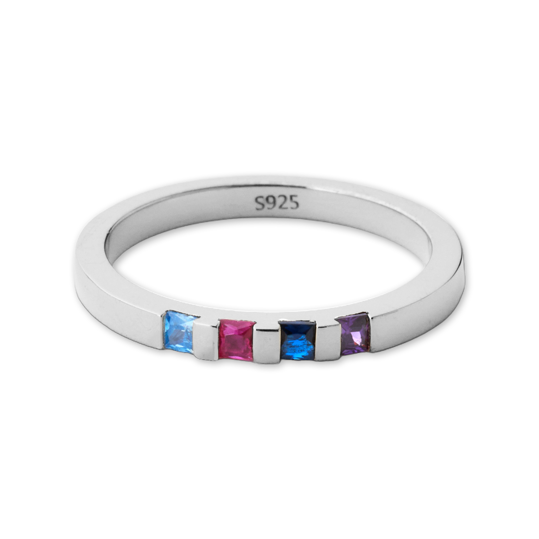Princess-Cut Birthstone Band Ring by Archie's and Son Jewelry and Repairs