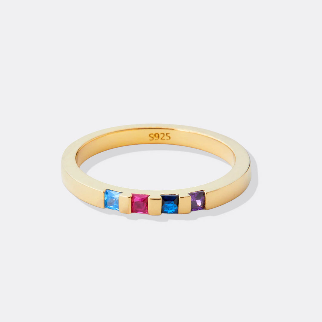 Princess-Cut Birthstone Band Ring by Archie's and Son Jewelry and Repairs