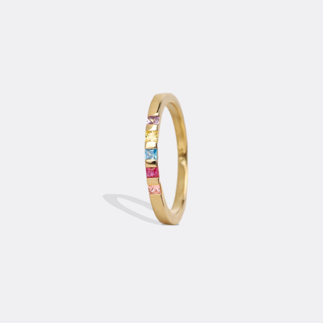 Princess-Cut Birthstone Band Ring by Archie's and Son Jewelry and Repairs