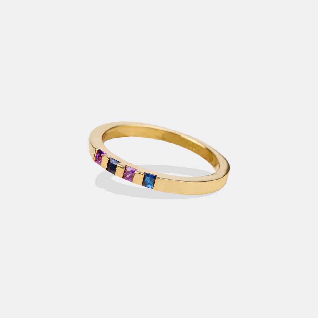 Princess-Cut Birthstone Band Ring by Archie's and Son Jewelry and Repairs