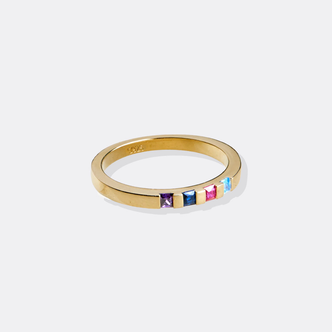 Princess-Cut Birthstone Band Ring by Archie's and Son Jewelry and Repairs