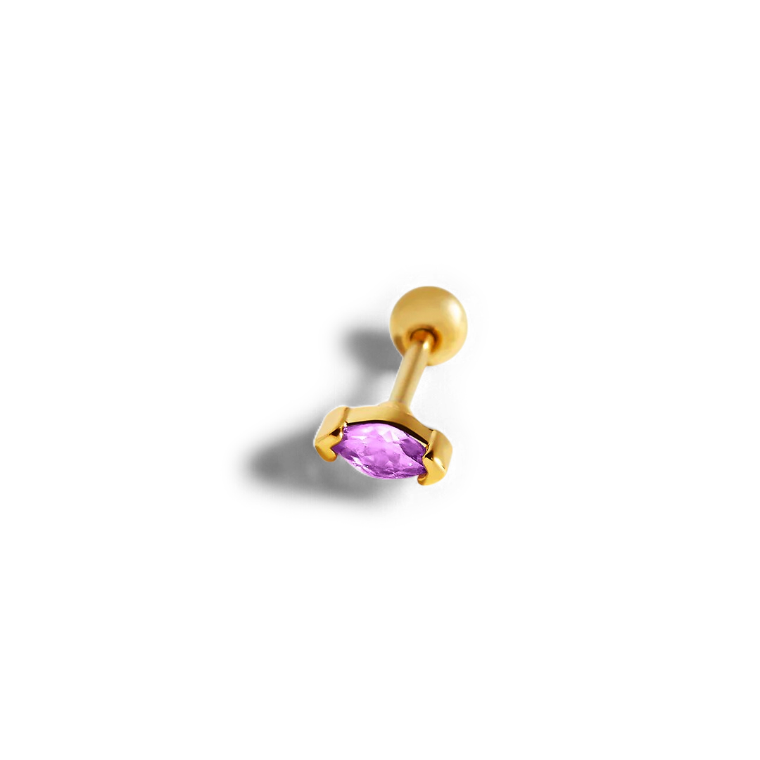 Archie's and Son Jewelry and Repairs Marquis Gemstone Sleeper Stud Earrings - 20g Threaded Ball