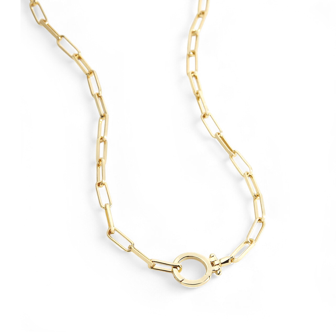 Archie's and Son Jewelry and Repairs mint paperclip necklace with hinge closure