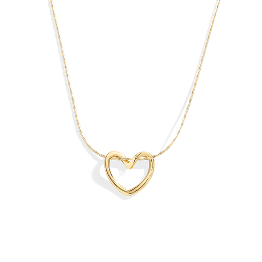 Archie's and Son Jewelry and Repairs Open Heart Necklace with delicate heart charm on flat snake chain