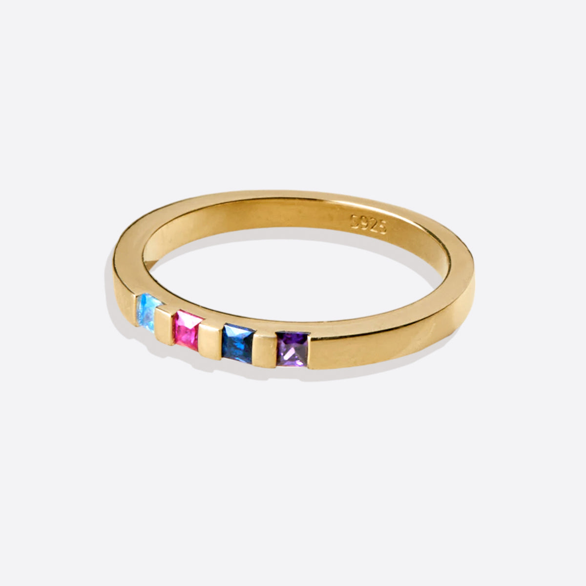 Princess-Cut Birthstone Band Ring by Archie's and Son Jewelry and Repairs