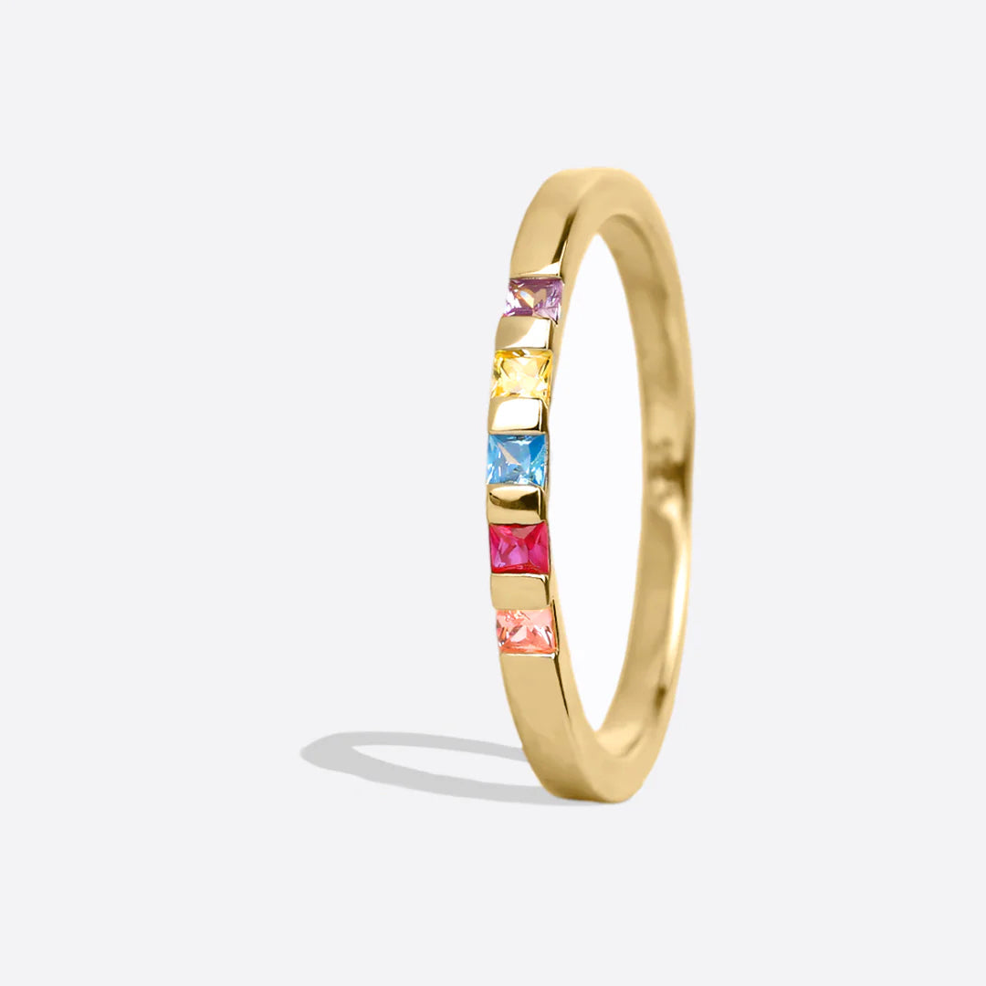 Princess-Cut Birthstone Band Ring by Archie's and Son Jewelry and Repairs