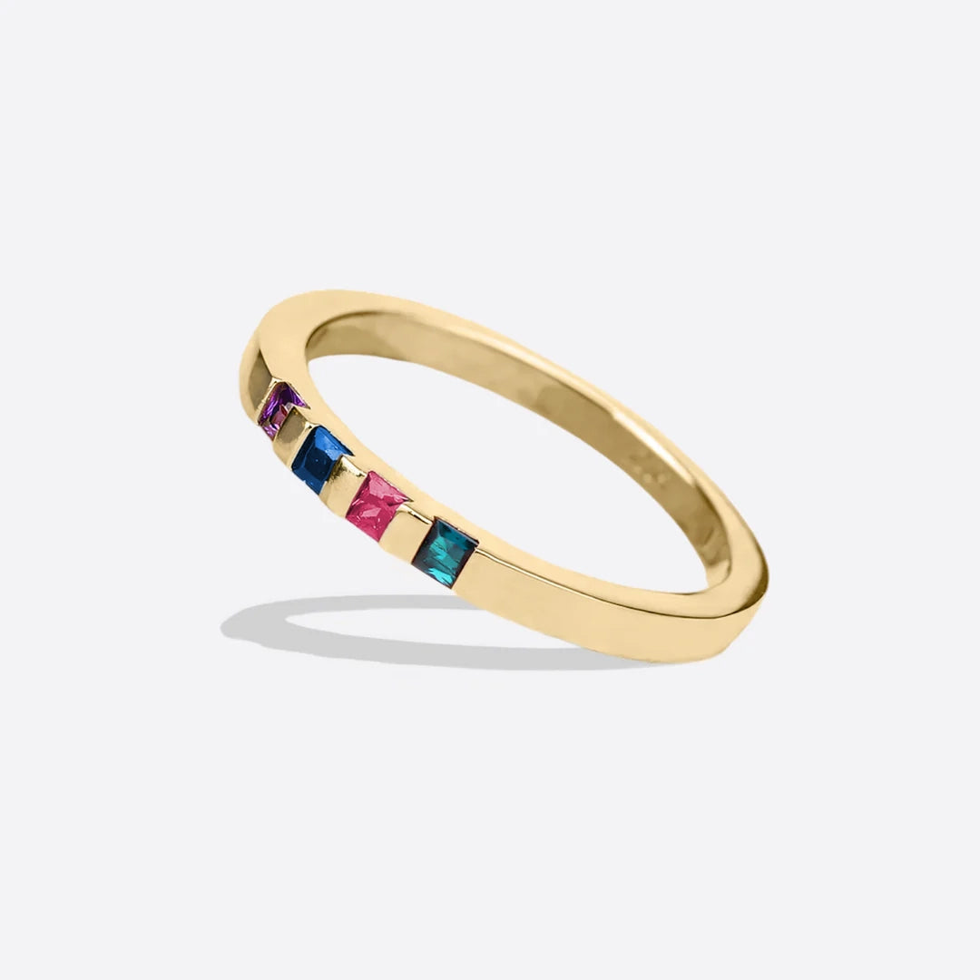 Princess-Cut Birthstone Band Ring by Archie's and Son Jewelry and Repairs