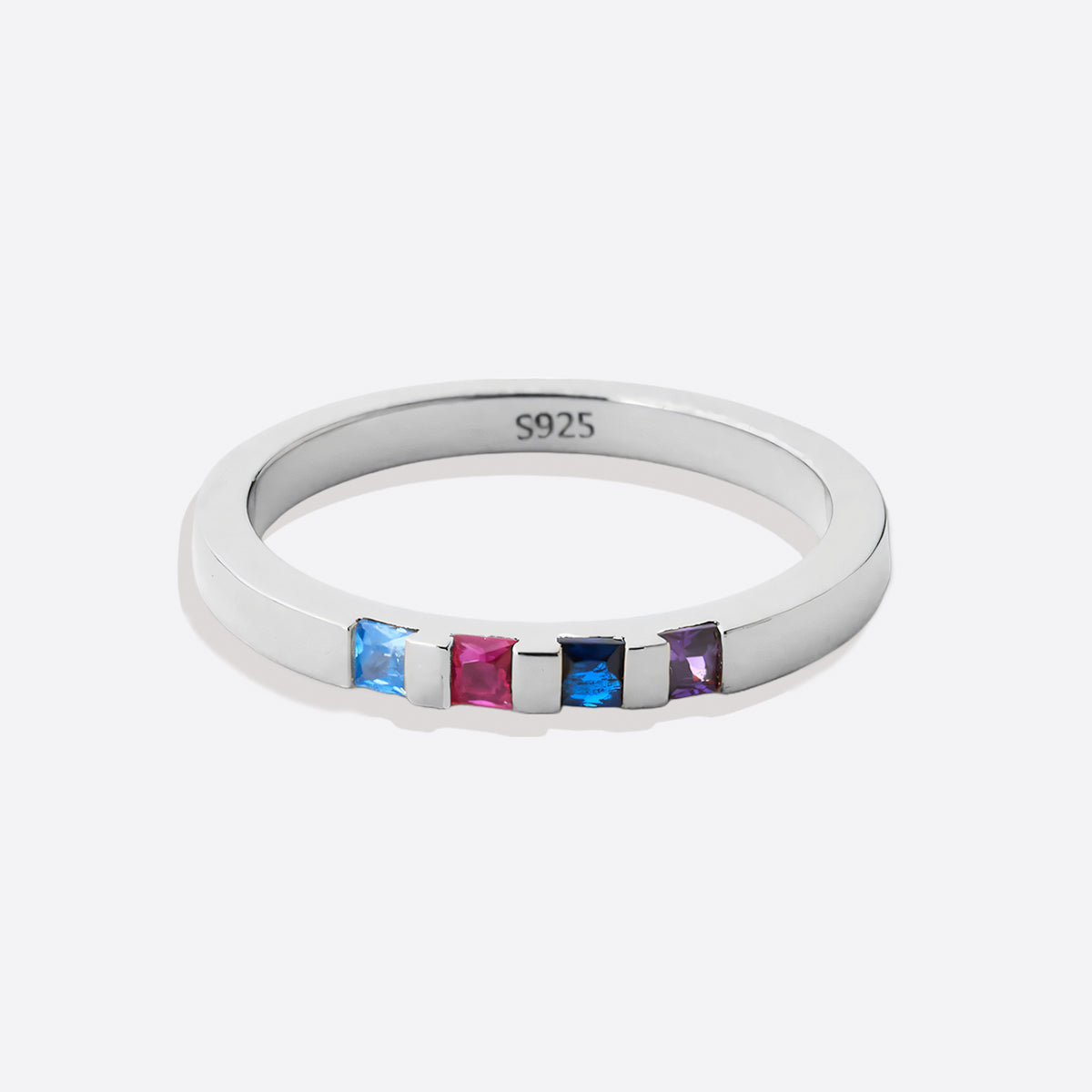 Princess-Cut Birthstone Band Ring by Archie's and Son Jewelry and Repairs