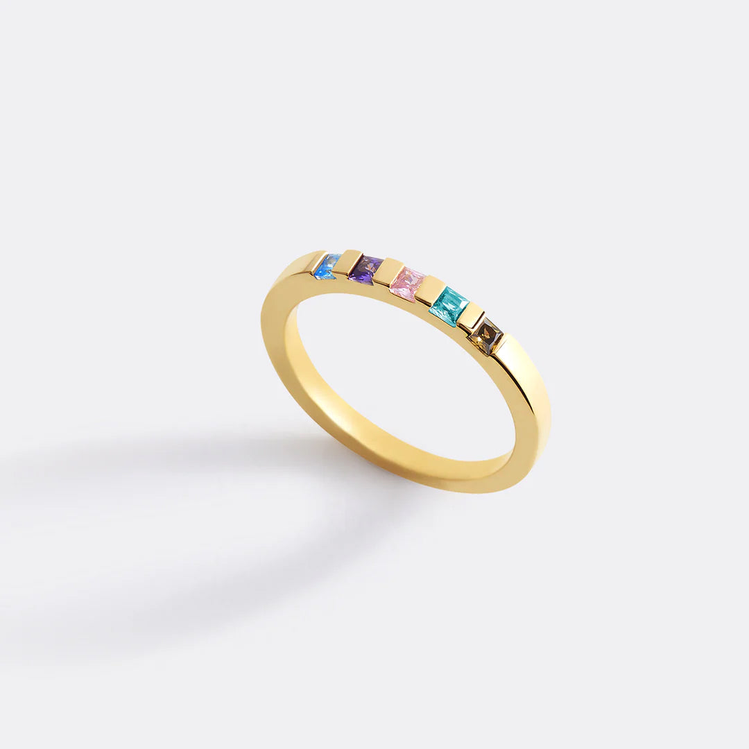 Princess-Cut Birthstone Band Ring by Archie's and Son Jewelry and Repairs