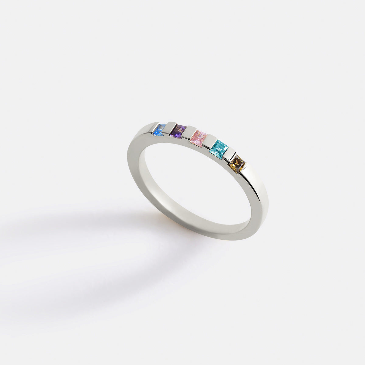 Princess-Cut Birthstone Band Ring by Archie's and Son Jewelry and Repairs