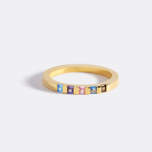 Princess-Cut Birthstone Band Ring by Archie's and Son Jewelry and Repairs
