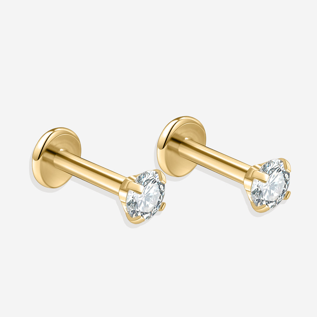 Crystal Sleeper Flatback Studs 18g | Archie's and Son Jewelry and Repairs