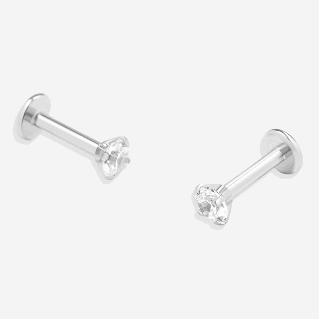 Crystal Sleeper Flatback Studs 18g | Archie's and Son Jewelry and Repairs