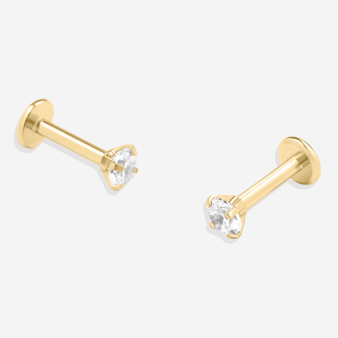 Crystal Sleeper Flatback Studs 18g | Archie's and Son Jewelry and Repairs