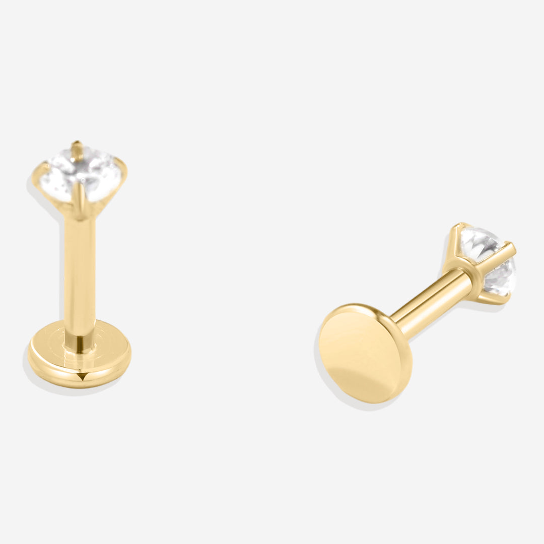 Crystal Sleeper Flatback Studs 18g | Archie's and Son Jewelry and Repairs