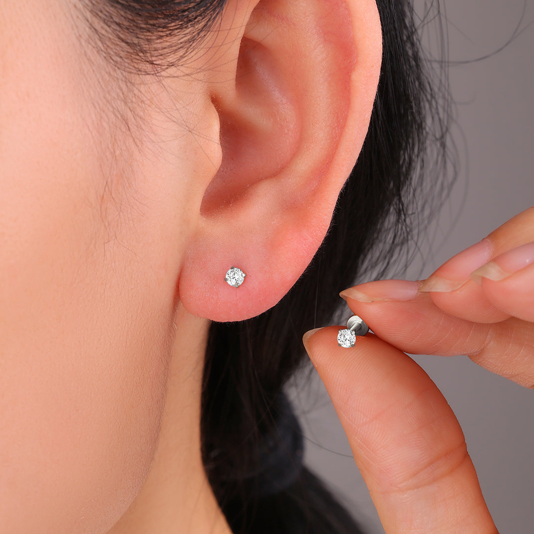 Crystal Sleeper Flatback Studs 18g | Archie's and Son Jewelry and Repairs