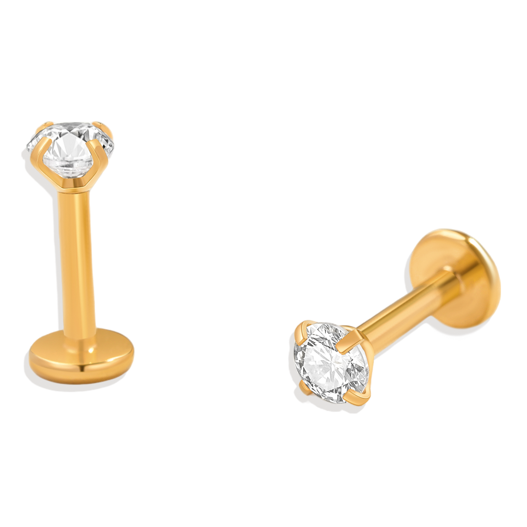 Crystal Sleeper Flatback Studs 18g | Archie's and Son Jewelry and Repairs