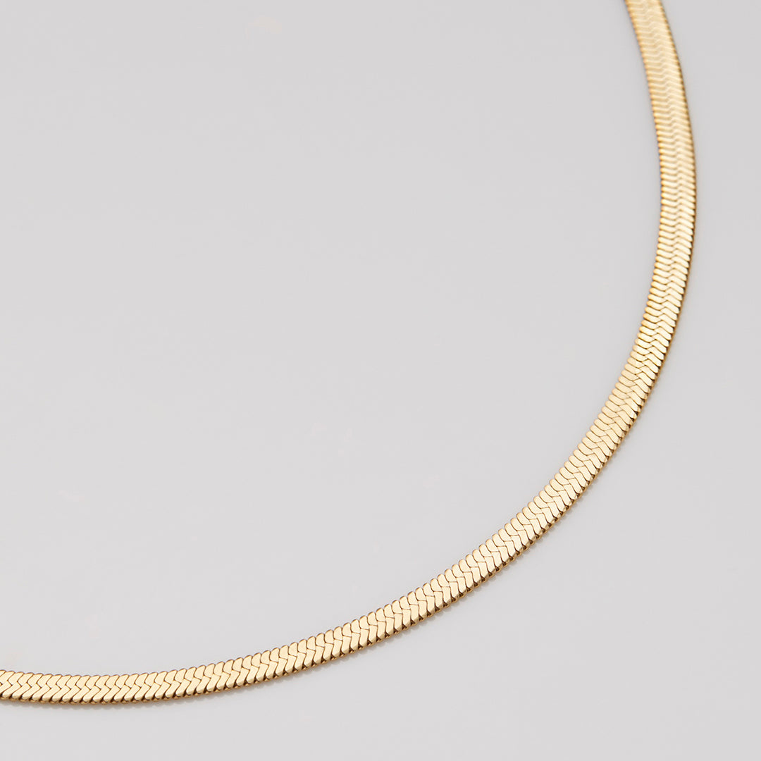 Archie's and Son Jewelry and Repairs Herringbone Gold Chain Necklace - 4mm, 16 Inch