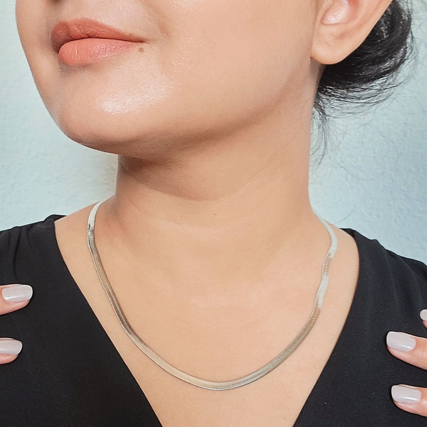 Archie's and Son Jewelry and Repairs Herringbone Gold Chain Necklace - 4mm, 16 Inch
