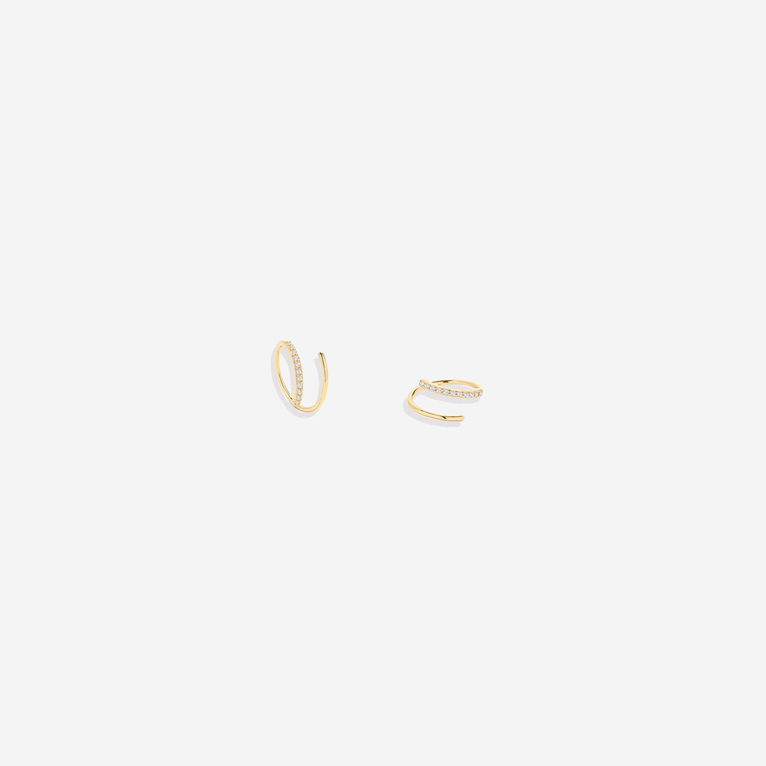 Archie's and Son Jewelry and Repairs Double Loop Huggie Hoop Earrings