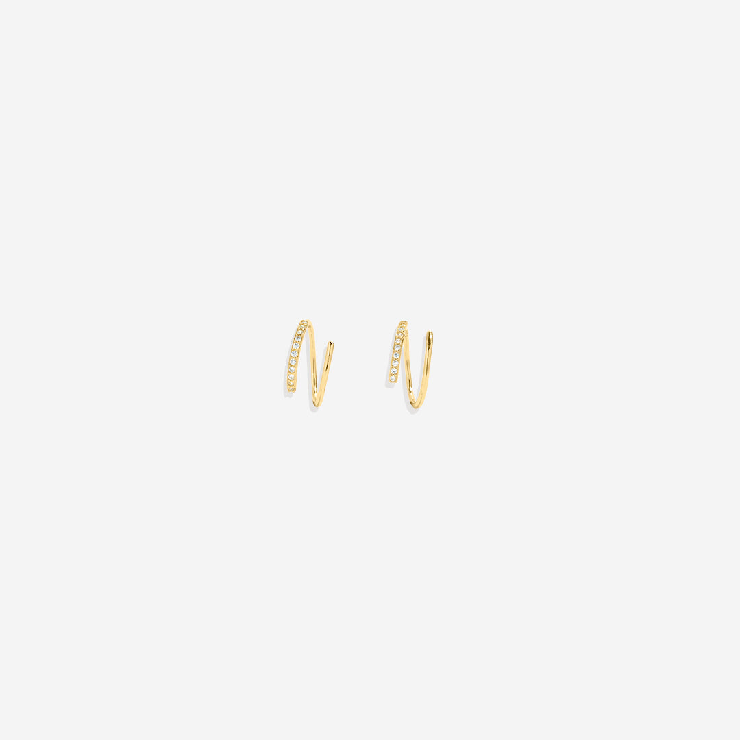 Archie's and Son Jewelry and Repairs Double Loop Huggie Hoop Earrings