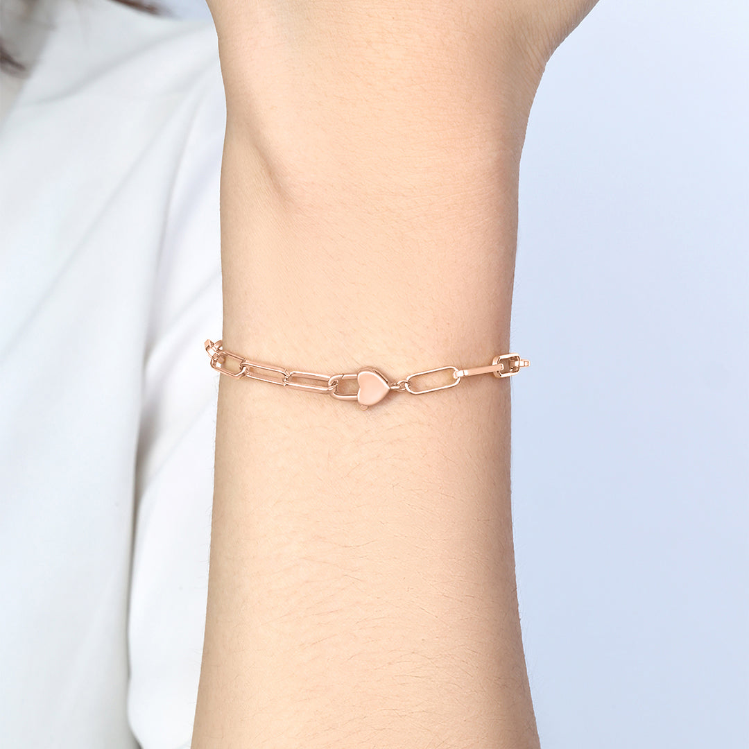 Archie's and Son Jewelry and Repairs Gold-Plated Heart Padlock Bracelet
