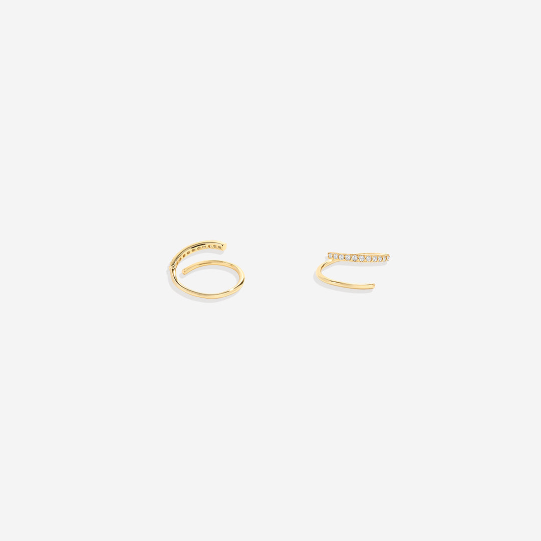 Archie's and Son Jewelry and Repairs Double Loop Huggie Hoop Earrings