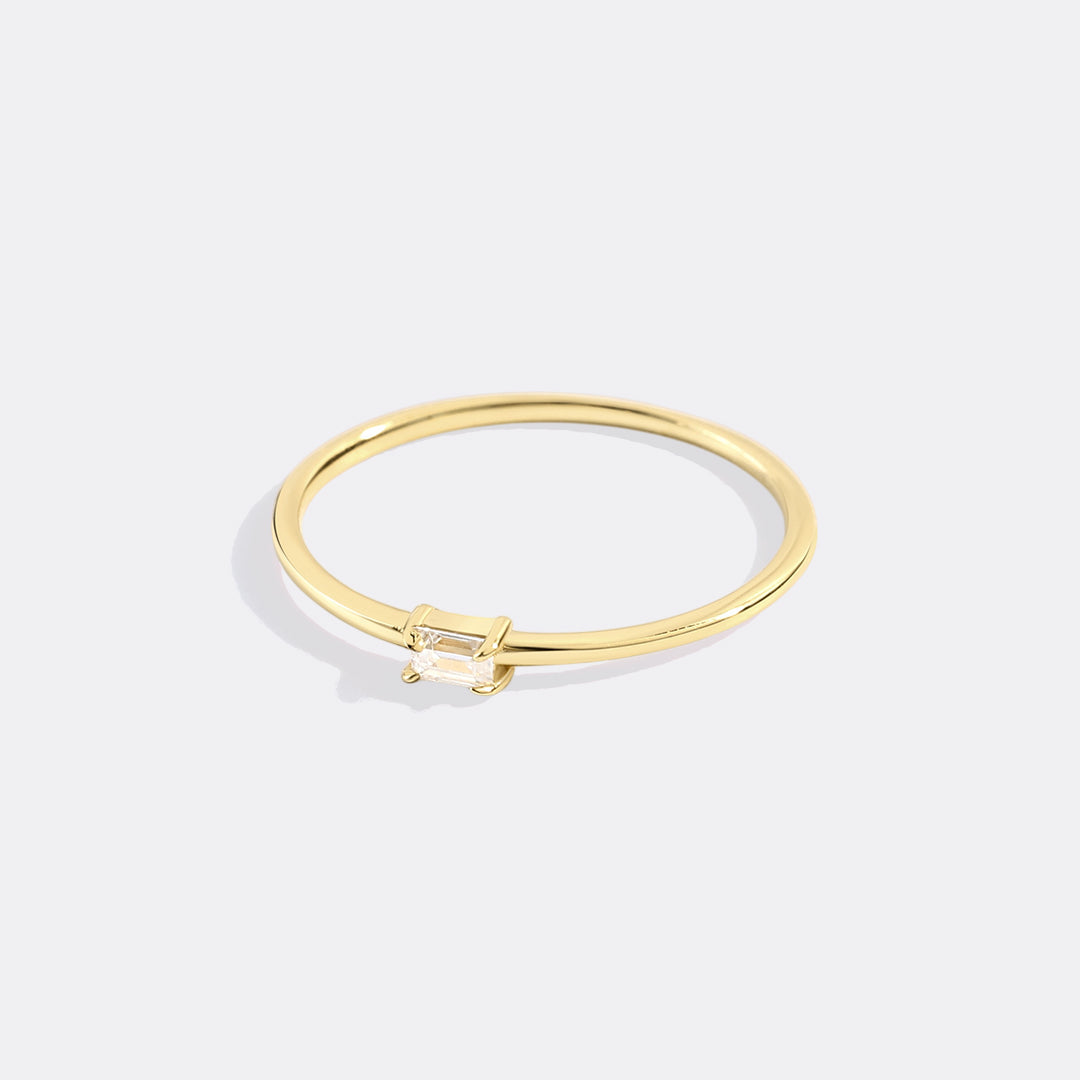 Dainty Baguette Birthstone Stacking Ring - Archie's and Son Jewelry and Repairs