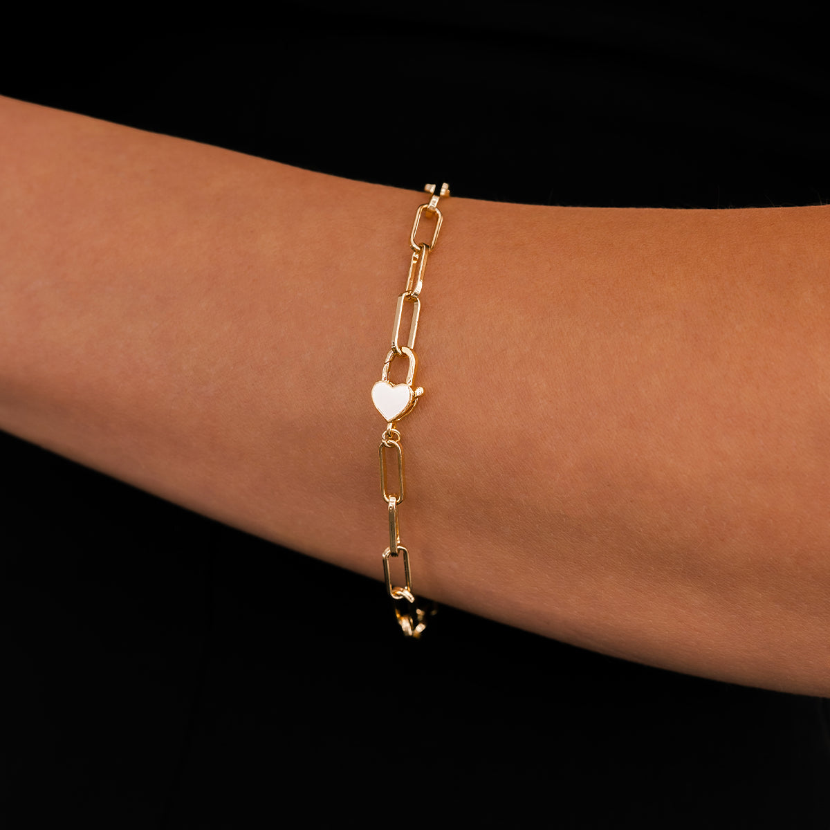 Archie's and Son Jewelry and Repairs Gold-Plated Heart Padlock Bracelet