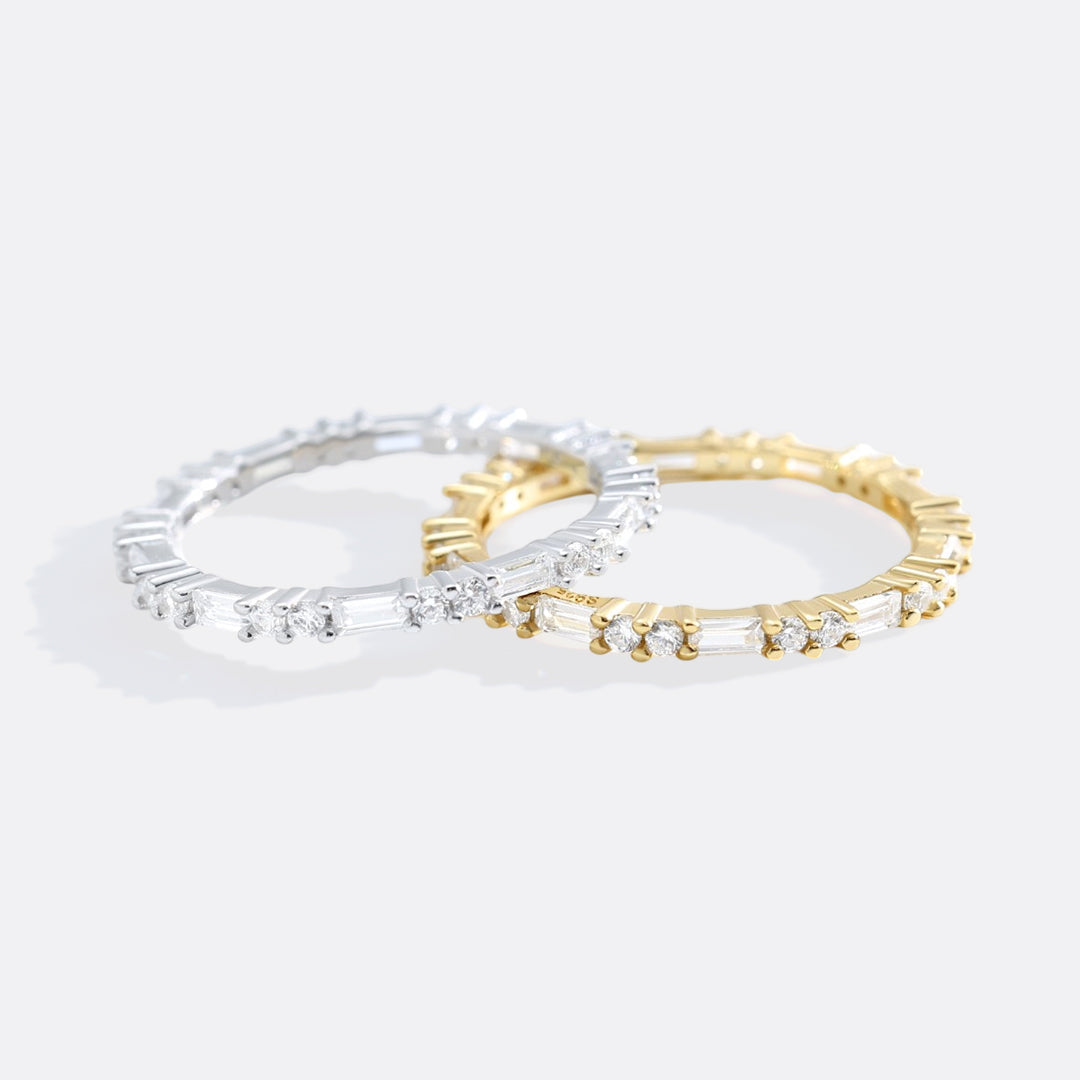 Archie's and Son Jewelry and Repairs White Sapphire Baguette Stacking Ring