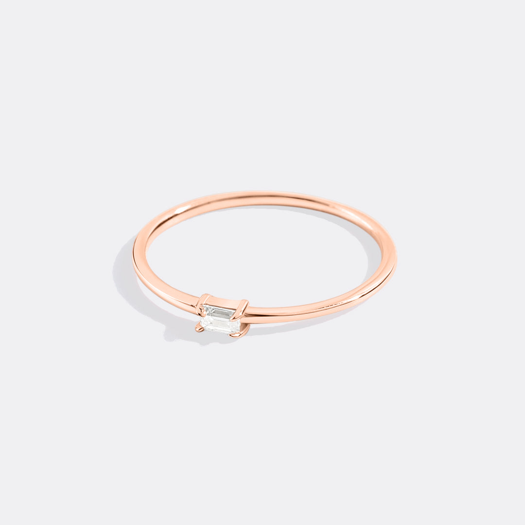 Dainty Baguette Birthstone Stacking Ring - Archie's and Son Jewelry and Repairs