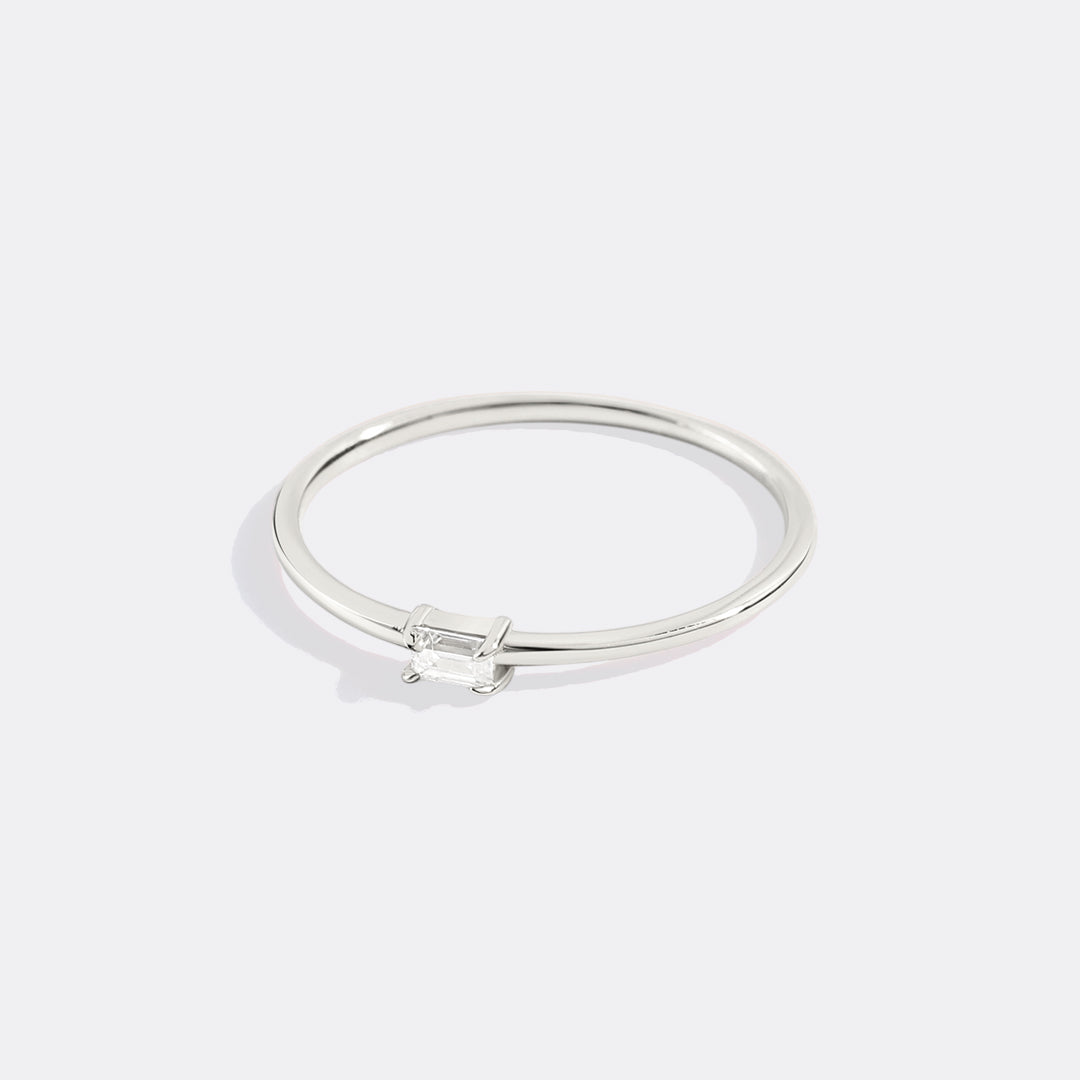 Dainty Baguette Birthstone Stacking Ring - Archie's and Son Jewelry and Repairs