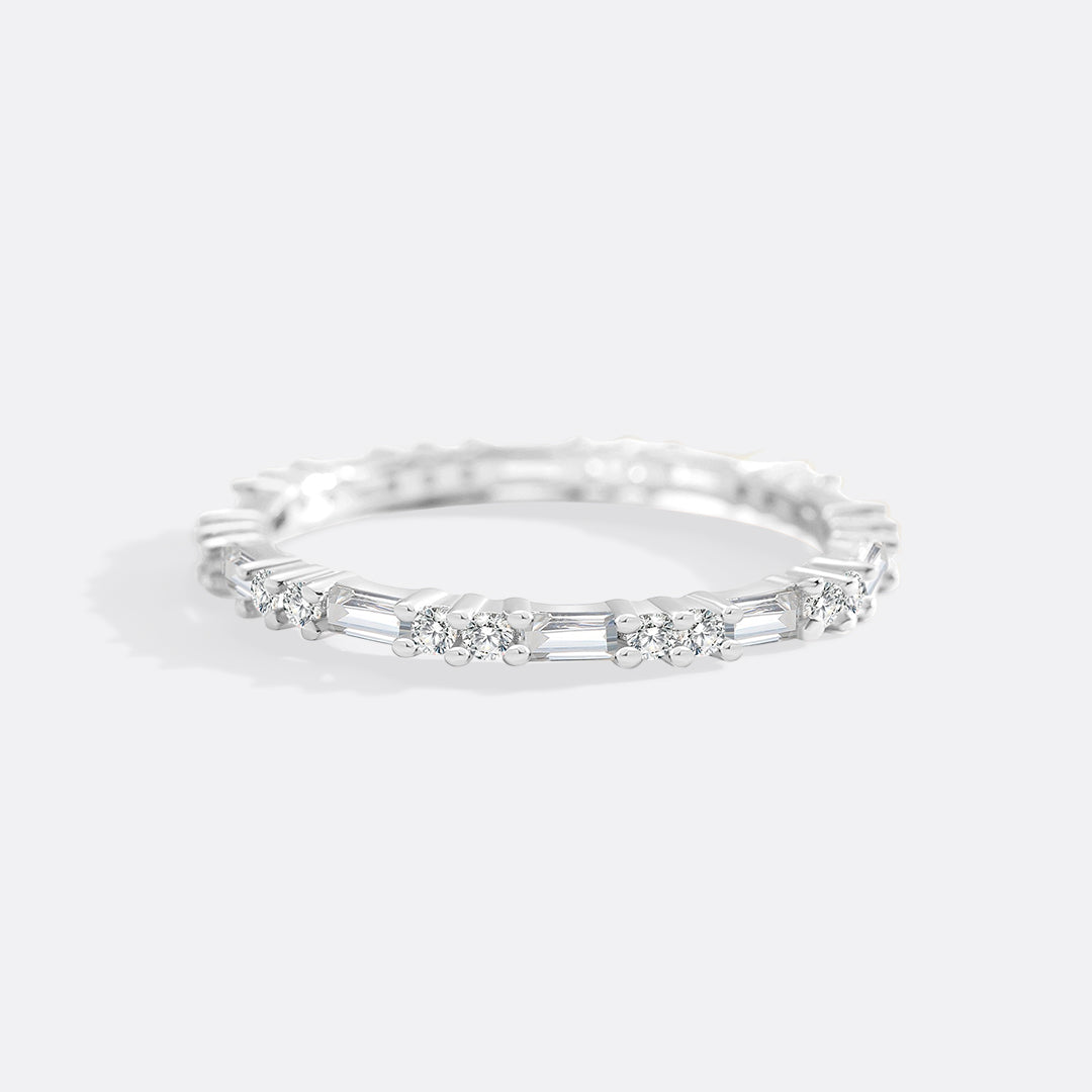 Archie's and Son Jewelry and Repairs White Sapphire Baguette Stacking Ring