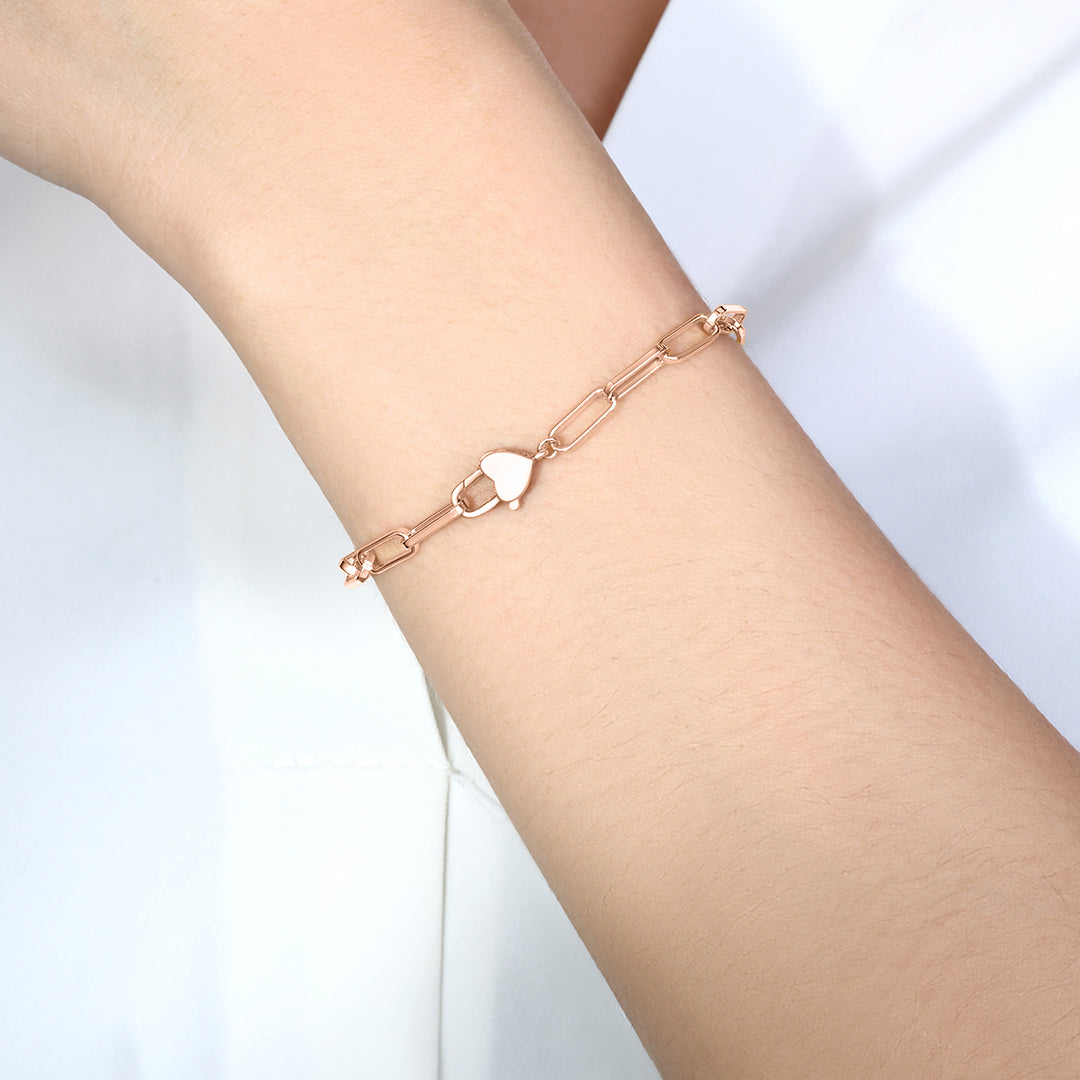 Archie's and Son Jewelry and Repairs Gold-Plated Heart Padlock Bracelet