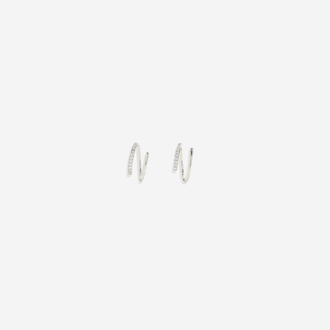 Archie's and Son Jewelry and Repairs Double Loop Huggie Hoop Earrings