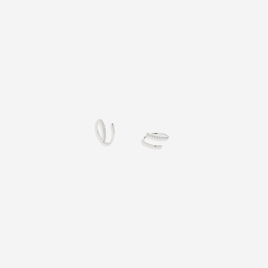 Archie's and Son Jewelry and Repairs Double Loop Huggie Hoop Earrings