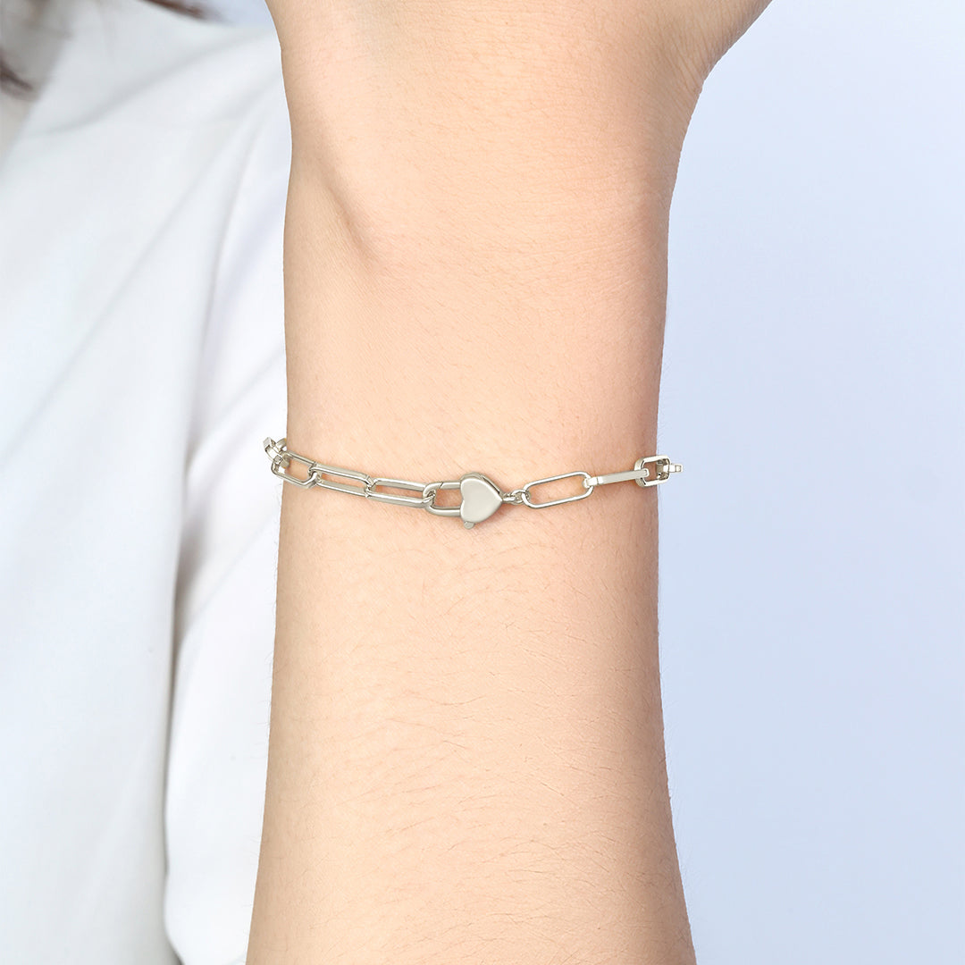 Archie's and Son Jewelry and Repairs Gold-Plated Heart Padlock Bracelet