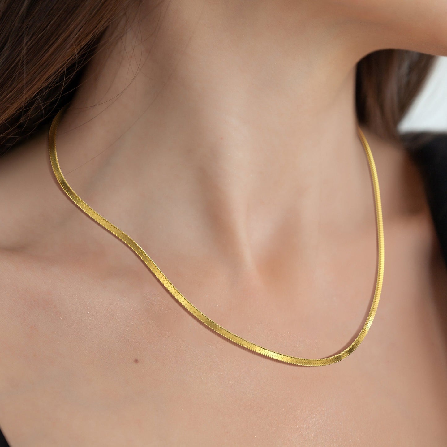 Archie's and Son Jewelry and Repairs Herringbone Gold Chain Necklace - 4mm, 16 Inch