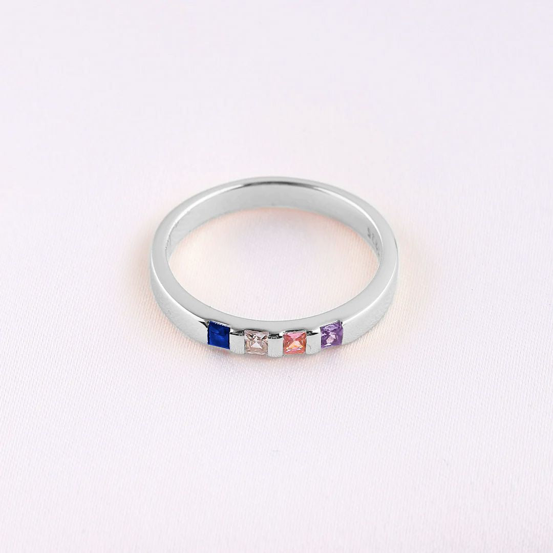 Princess-Cut Birthstone Band Ring by Archie's and Son Jewelry and Repairs