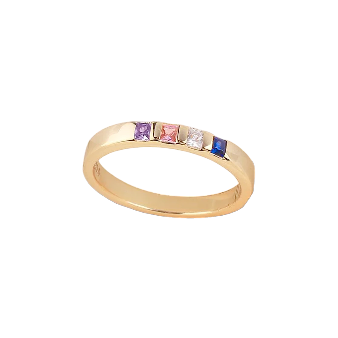 Princess-Cut Birthstone Band Ring by Archie's and Son Jewelry and Repairs