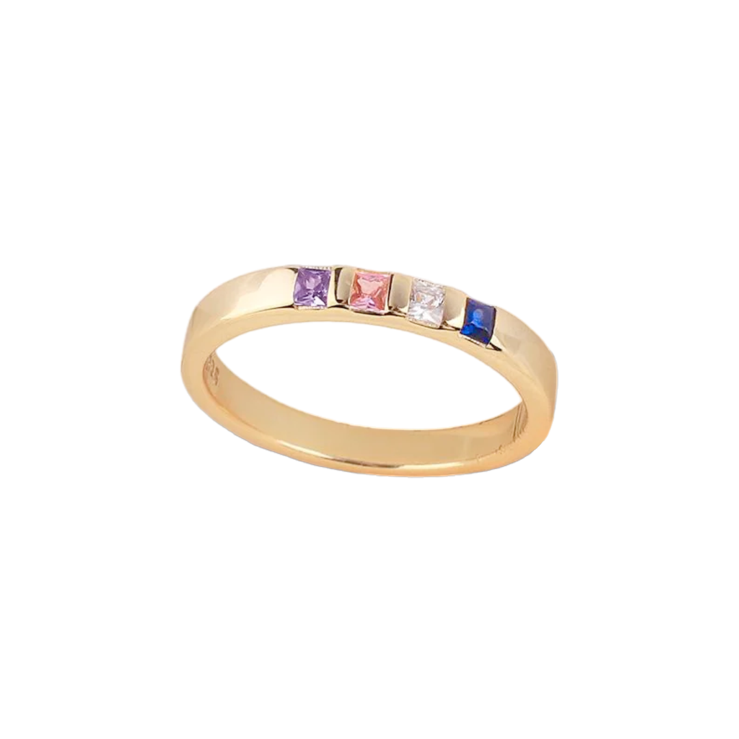 Princess-Cut Birthstone Band Ring by Archie's and Son Jewelry and Repairs